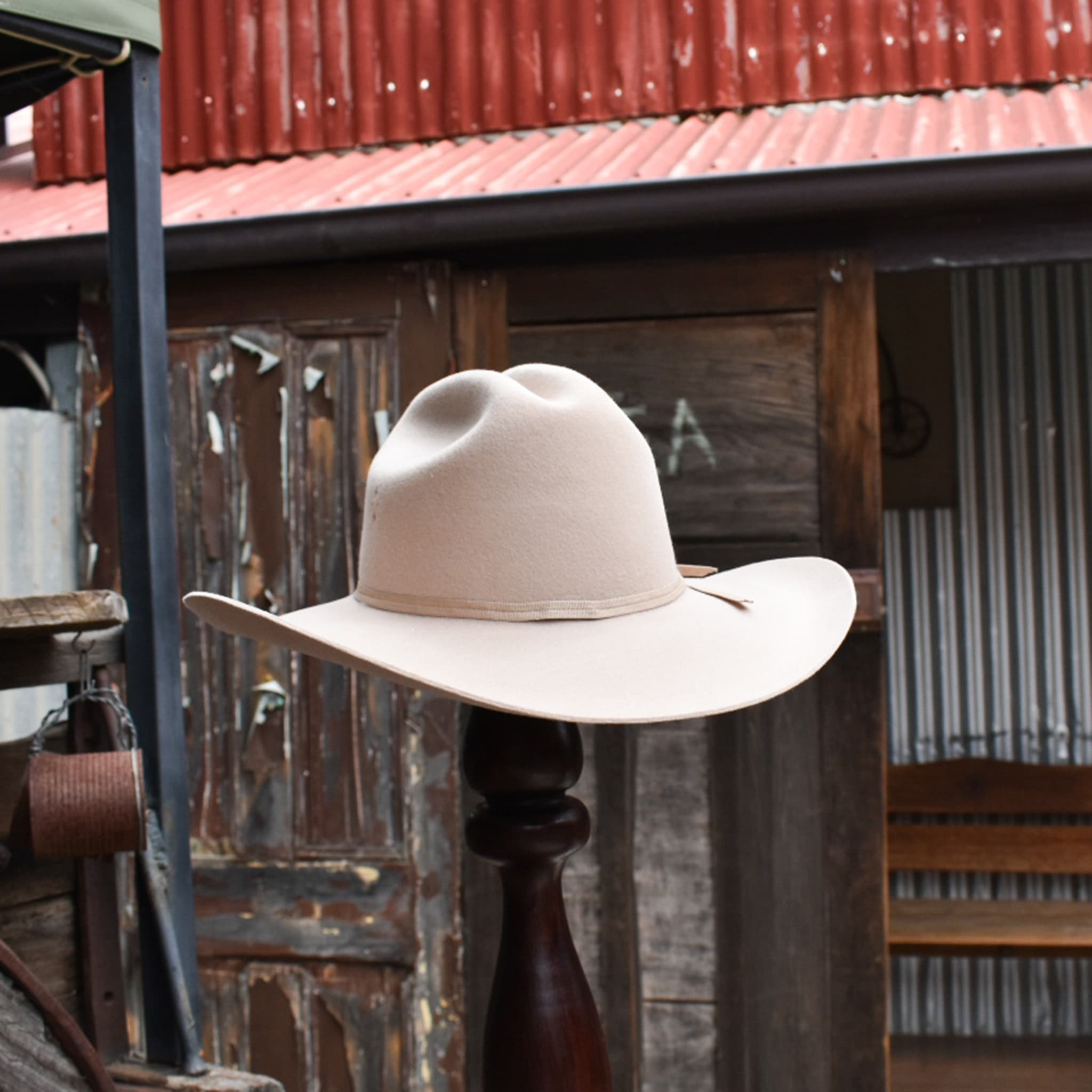 Statesman Hat Serpentine fur felt in light cream