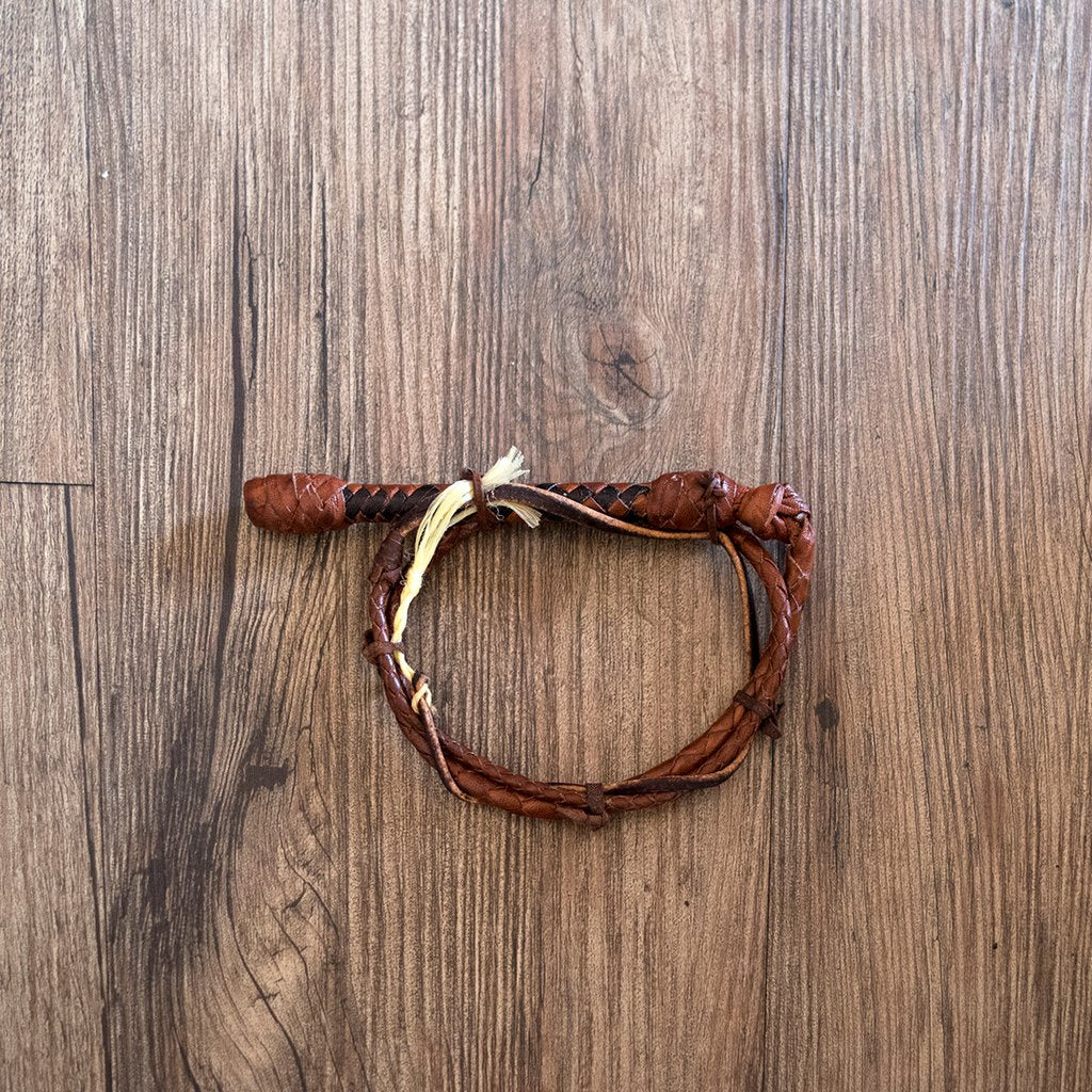 Mini Plaited Kangaroo Leather Whip