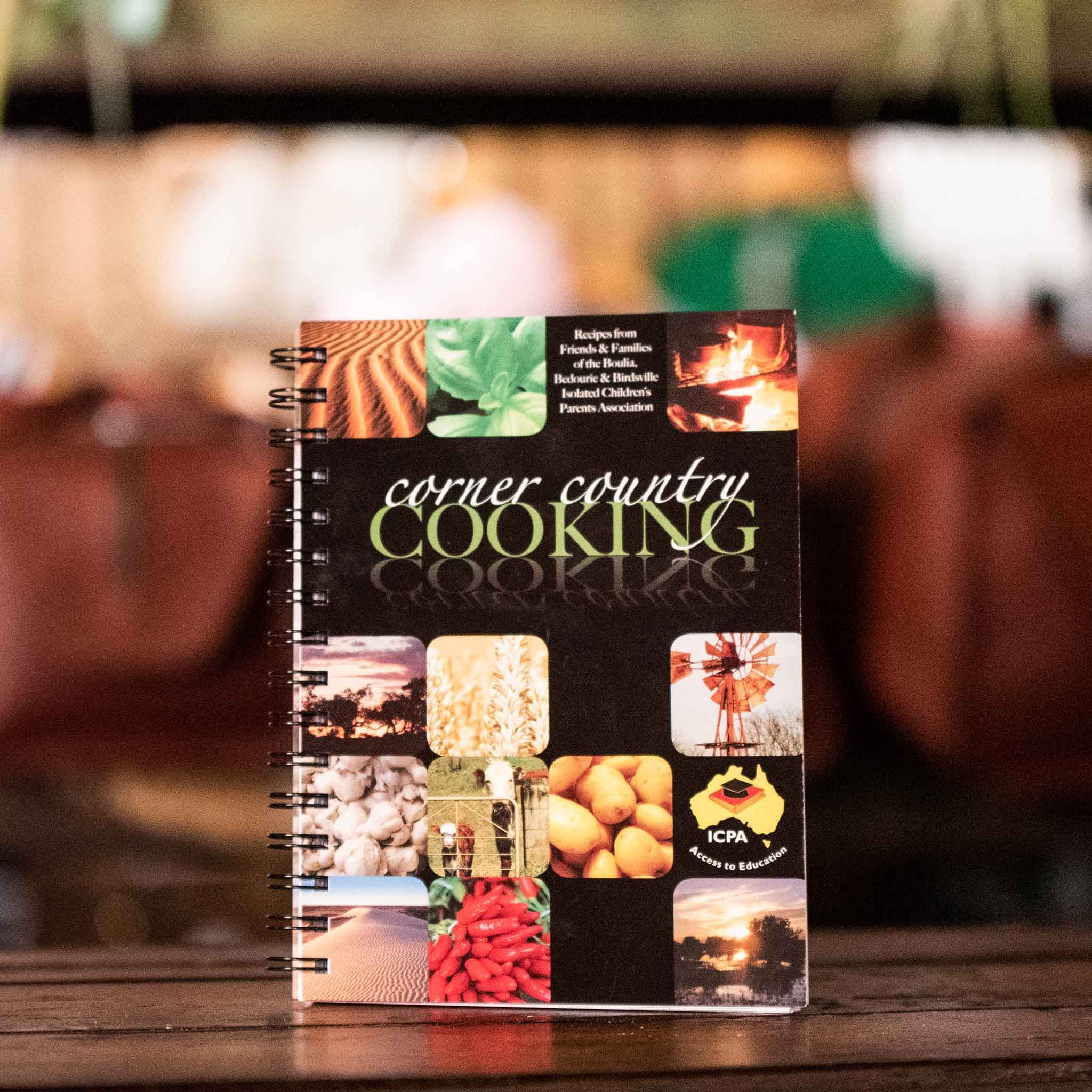 Spiral bound Corner Country Cooking Recipe book by Isolated Children's Parents Association (ICPA)