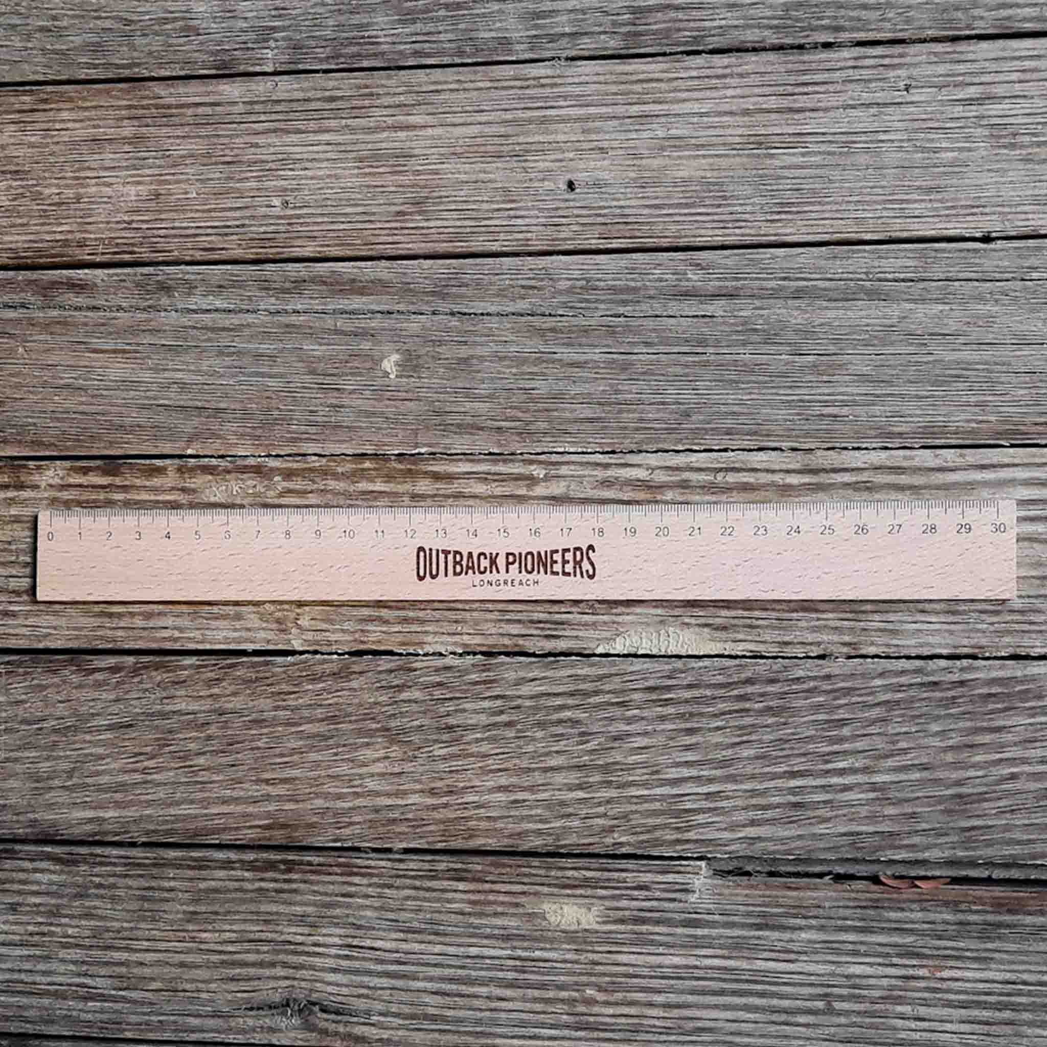 Outback Pioneers branded Wooden Ruler 30cm