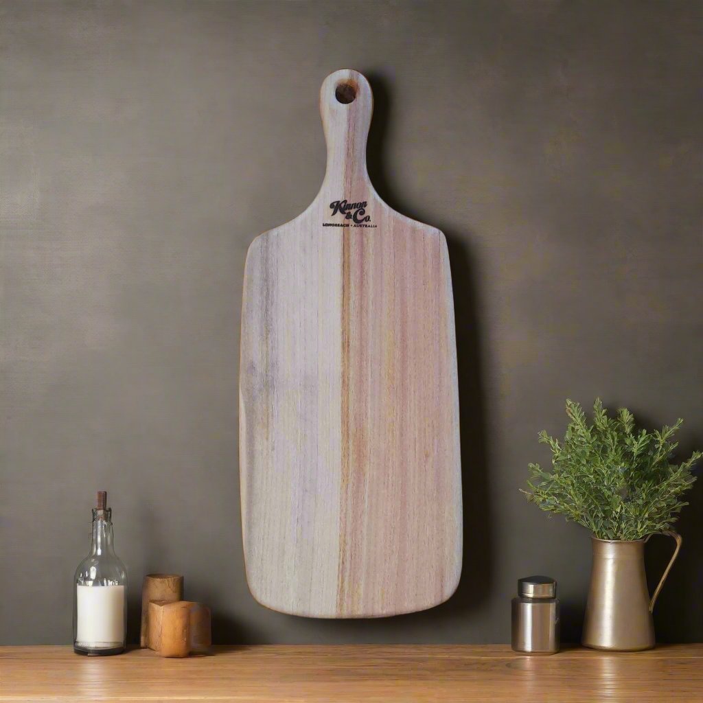 Kinnon and Co branded Large Camphor Laurel Paddle Board with hole
