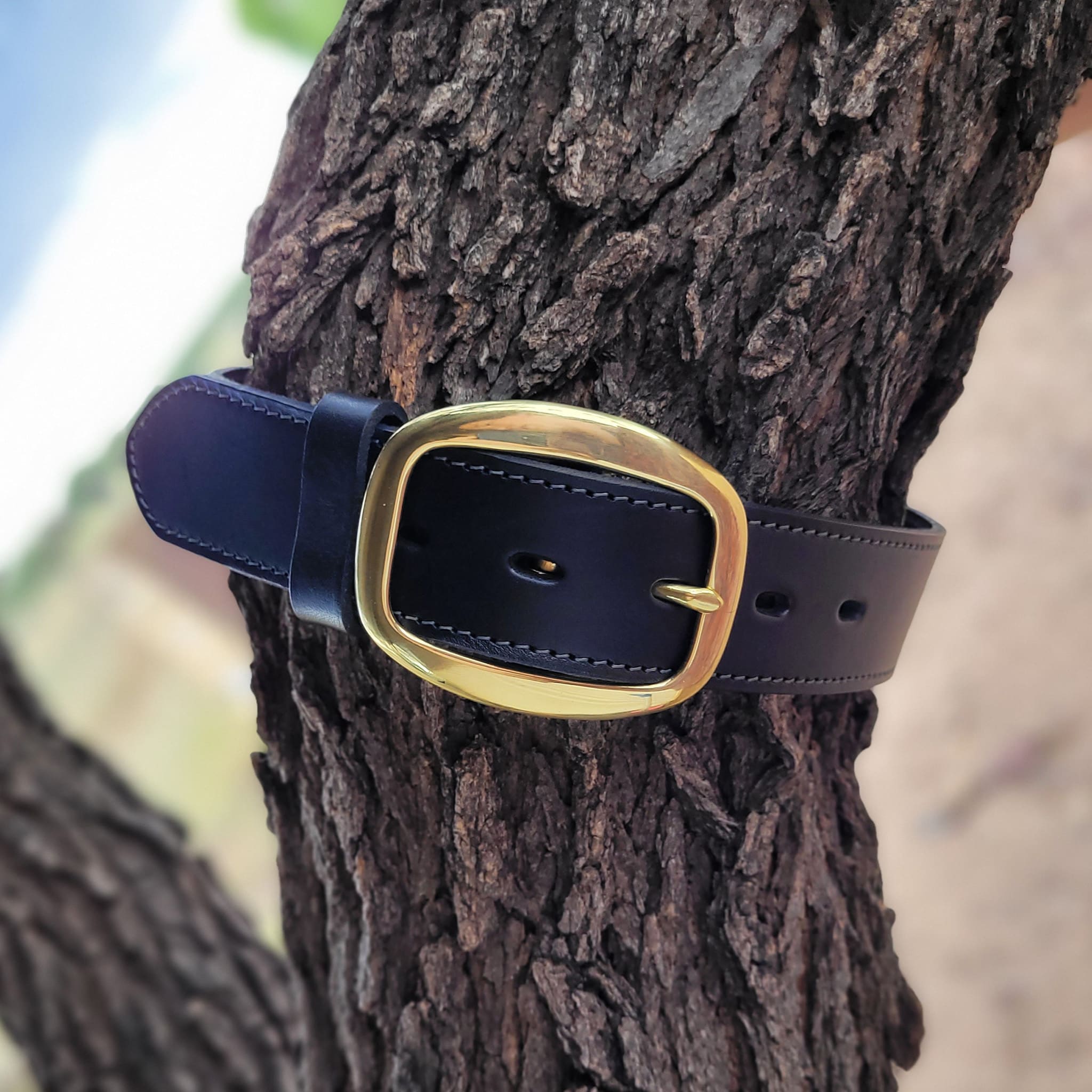 Australian Made marinoa belt 37mm thick with removable buckle black