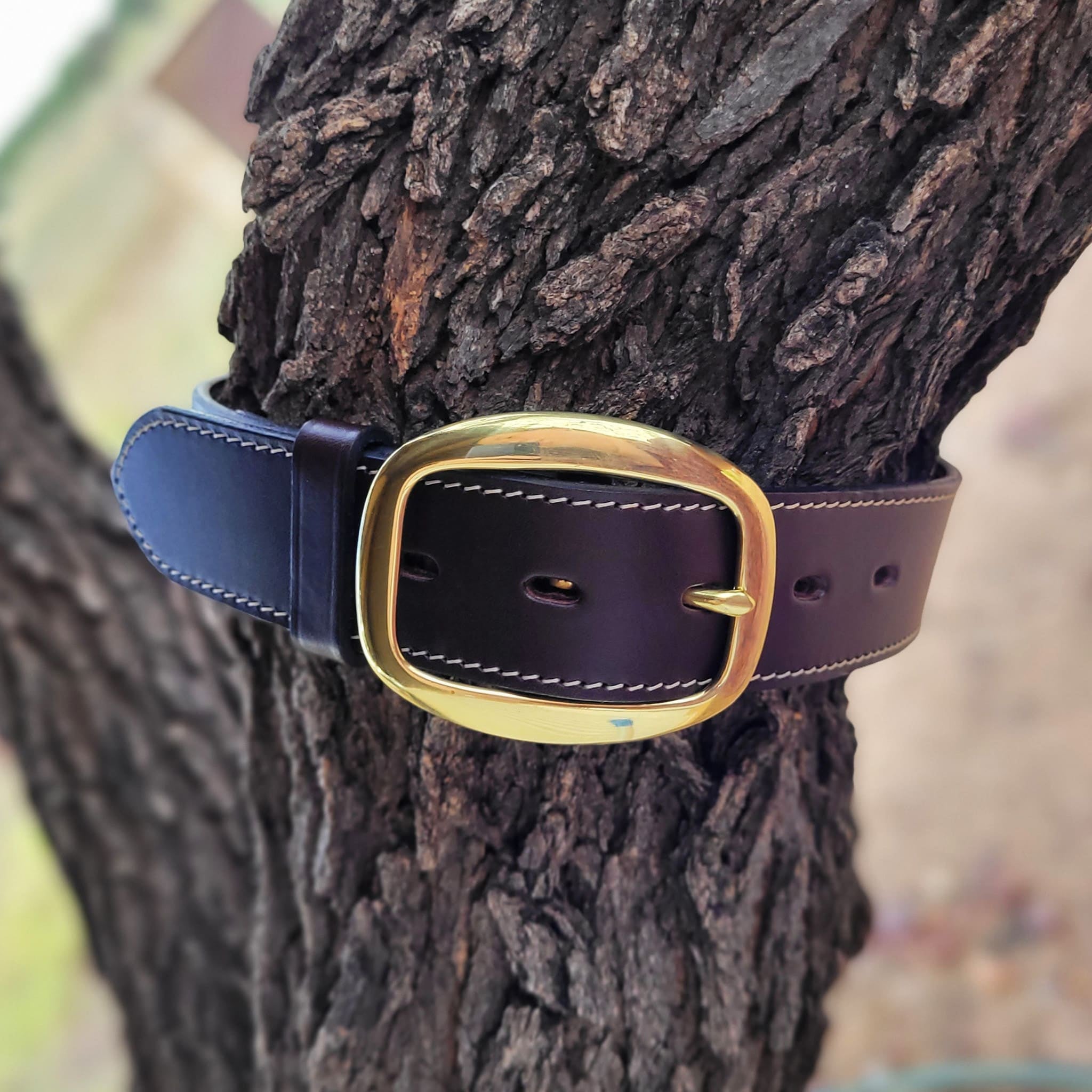 Australian Made marinoa belt 37mm thick with removable buckle cognac