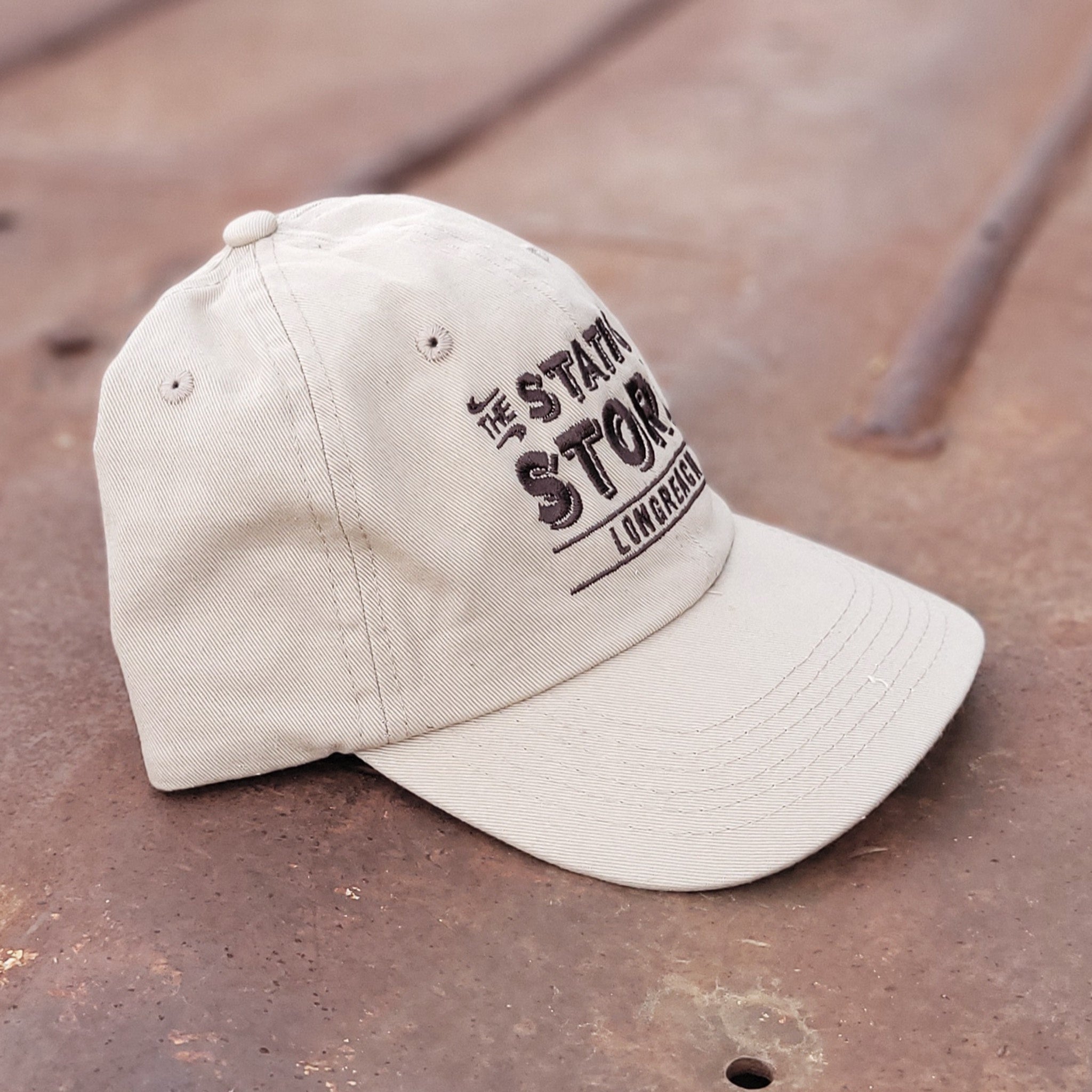 The Station Store cap brushed chino twill in brown.