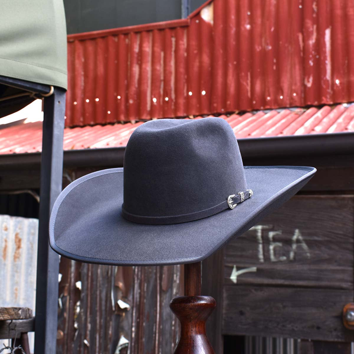 Fur Felt Hat Charcoal Colour Bound with ribbon to match