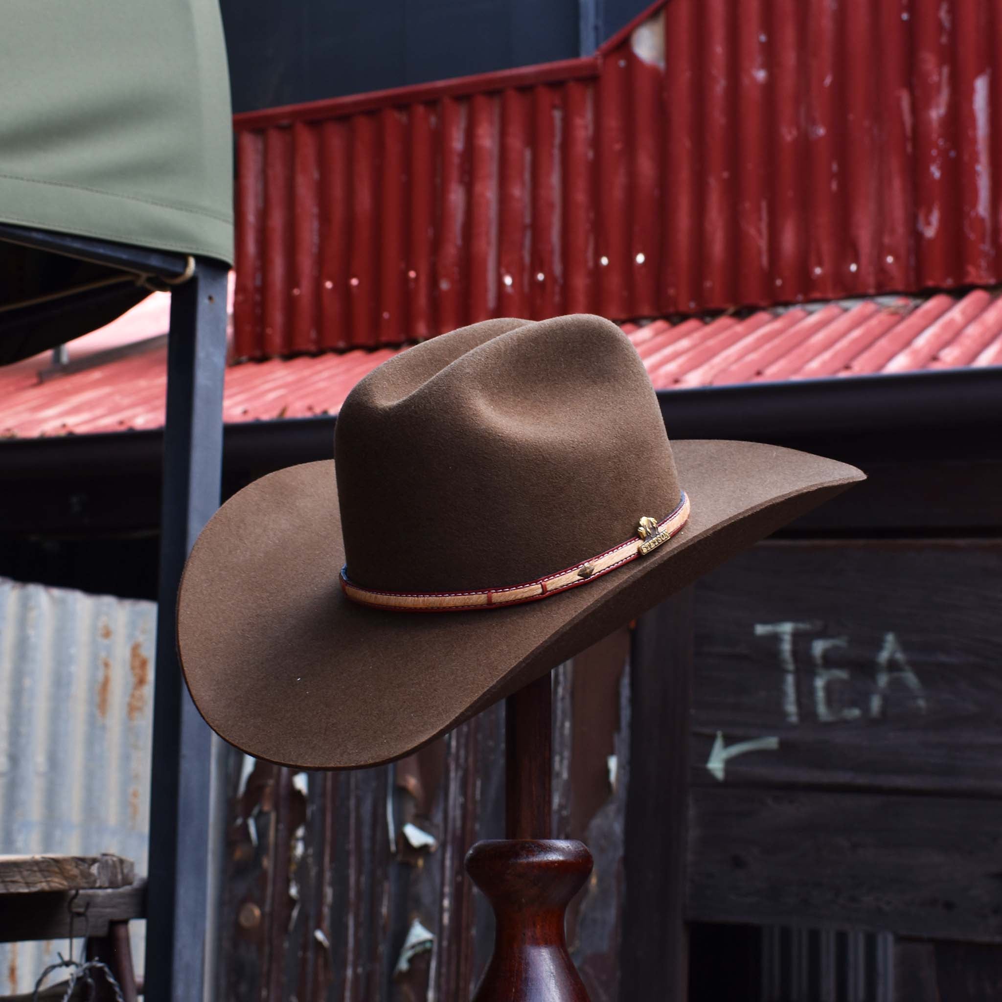 Buffalo Wool Felt Hat, branded Stetson. Dark Brown in colour. 