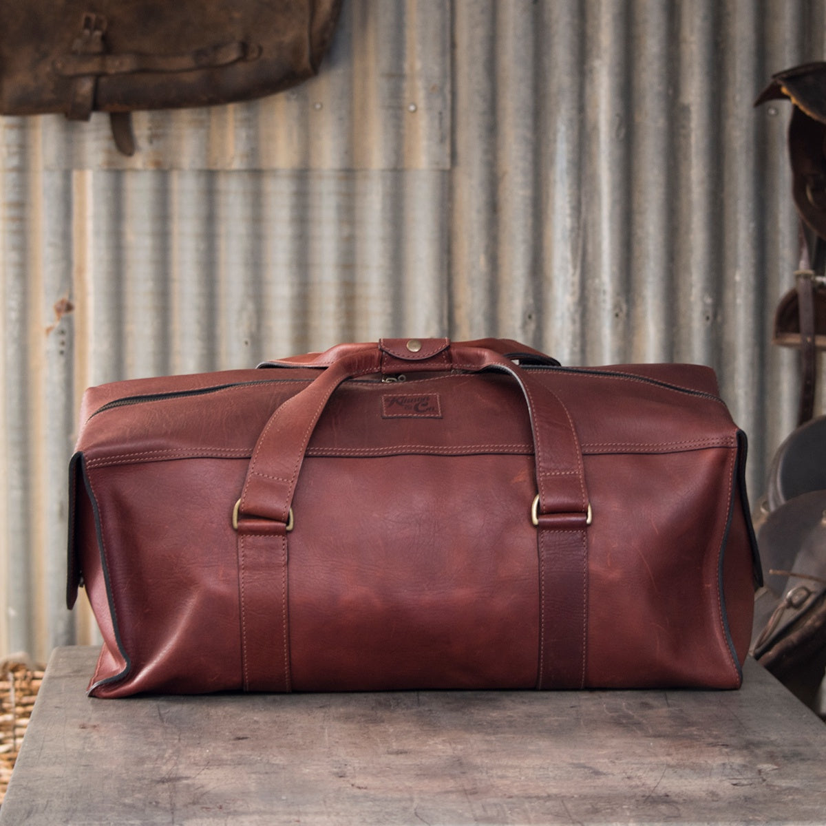 Kinnon and Co branded Leather Traveller Bag - Medium
