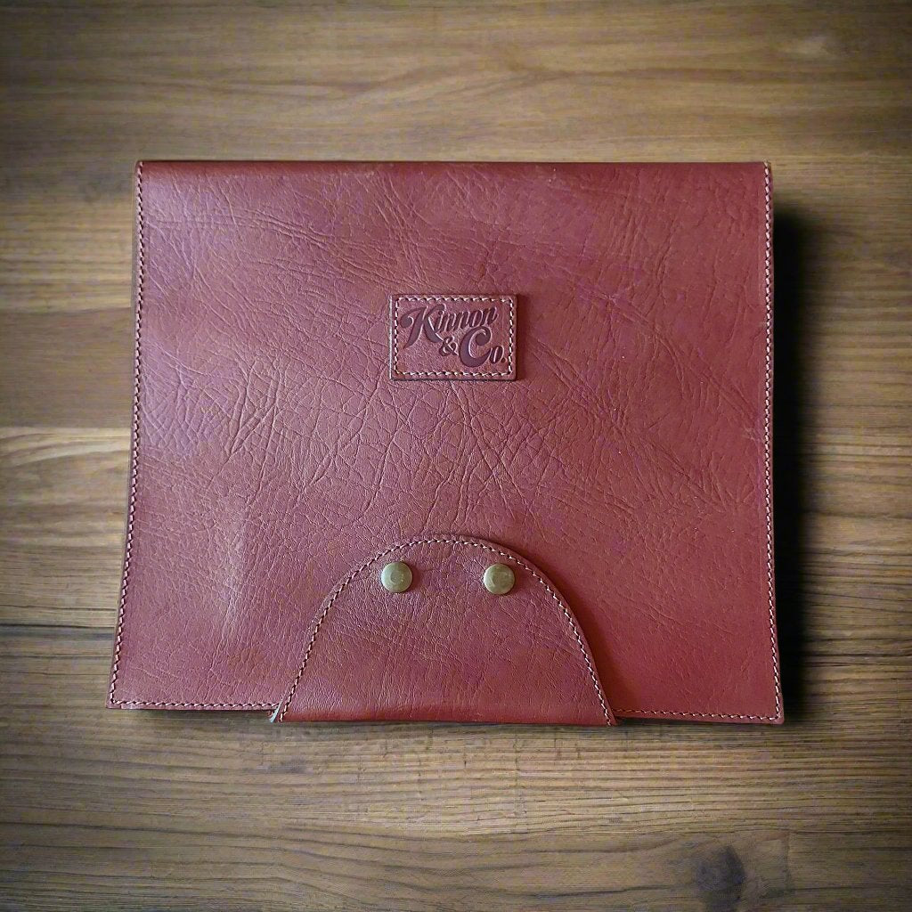 Kinnon and Co branded Leather Truck Log book cover - tan